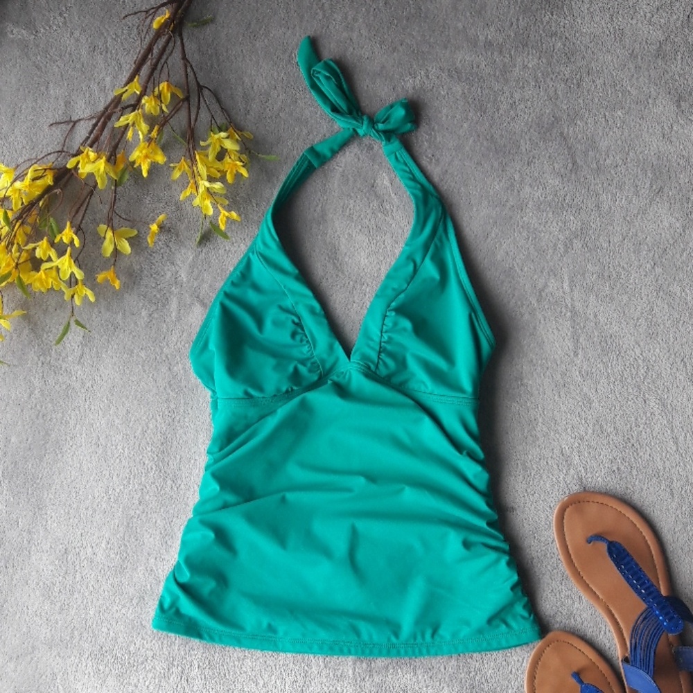 Athleta Teal Green Tankini Swim Suit Bathing Top